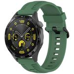 22mm Kalebol Black Buckle Tire Pattern Silicone Watch Band(Army Green)