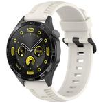 22mm Kalebol Black Buckle Tire Pattern Silicone Watch Band(Starlight)