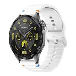 20mm Kalebol Wave Stitch Silicone Watch Band(White)