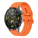 22mm Kalebol Wave Stitch Silicone Watch Band(Orange)