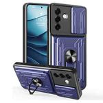 For Samsung Galaxy S25+ 5G Sliding Camshield TPU+PC Phone Case with Card Slot(Blue)