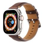 For Apple Watch 46mm / 49mm / 45mm / 44mm Kalebol Stitched Genuine Leather Watch Band(Pull Up Leather Coffee)