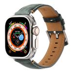 For Apple Watch 46mm / 49mm / 45mm / 44mm Kalebol Stitched Genuine Leather Watch Band(Frosted Green)