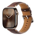 For Apple Watch 42mm / 41mm / 40mm / 38mm Kalebol Stitched Genuine Leather Watch Band(Pull Up Leather Coffee)