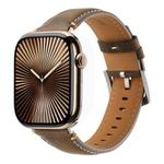 For Apple Watch 42mm / 41mm / 40mm / 38mm Kalebol Stitched Genuine Leather Watch Band(Frosted  Olive)