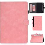 For Samsung Galaxy Tab S8 / Galaxy Tab S7 T870 Cowhide Texture Horizontal Flip Leather Case with Holder & Card Slots & Sleep / Wake-up Function(Rose Gold)
