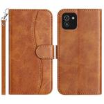 For Samsung Galaxy A03 Dual-Folded S-shape Leather Phone Case(Brown)