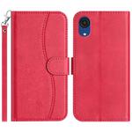 For Samsung Galaxy A03 Core Dual-Folded S-shape Leather Phone Case(Rose Red)
