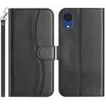 For Samsung Galaxy A03 Core Dual-Folded S-shape Leather Phone Case(Black)