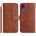 For Samsung Galaxy A03 Core Dual-Folded S-shape Leather Phone Case(Coffee)
