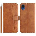 For Samsung Galaxy A03 Core Dual-Folded S-shape Leather Phone Case(Brown)