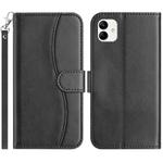For Samsung Galaxy A04e Dual-Folded S-shape Leather Phone Case(Black)