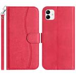 For Samsung Galaxy A05 Dual-Folded S-shape Leather Phone Case(Rose Red)