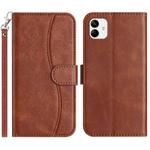 For Samsung Galaxy A05 Dual-Folded S-shape Leather Phone Case(Coffee)