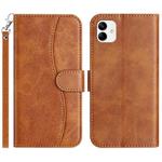 For Samsung Galaxy A06 Dual-Folded S-shape Leather Phone Case(Brown)