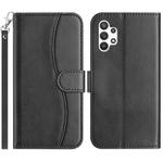 For Samsung Galaxy A13 4G Dual-Folded S-shape Leather Phone Case(Black)
