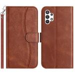 For Samsung Galaxy A13 4G Dual-Folded S-shape Leather Phone Case(Coffee)