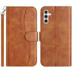 For Samsung Galaxy A16 Dual-Folded S-shape Leather Phone Case(Brown)