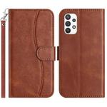 For Samsung Galaxy A23 5G Dual-Folded S-shape Leather Phone Case(Coffee)