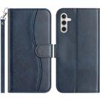 For Samsung Galaxy A25 5G Dual-Folded S-shape Leather Phone Case(Navy Blue)