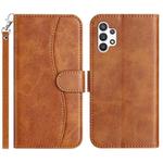For Samsung Galaxy A32 5G Dual-Folded S-shape Leather Phone Case(Brown)