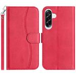 For Samsung Galaxy A36 5G Dual-Folded S-shape Leather Phone Case(Rose Red)