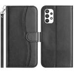 For Samsung Galaxy A72 4G / 5G Dual-Folded S-shape Leather Phone Case(Black)