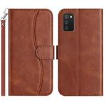 For Samsung Galaxy A02s 164mm Dual-Folded S-shape Leather Phone Case(Coffee)