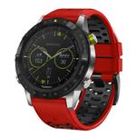 For Garmin Fenix 7X 26mm Kalebol Three Rows Hole Two Color Silicone Watch Band(Red Black)
