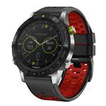 For Garmin Fenix 7 22mm Kalebol Three Rows Hole Two Color Silicone Watch Band(Black Red)