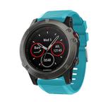 For Garmin QuickFit Kalebol 26mm Rhombus Texture Silicone Watch Band(Blue)