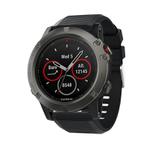 For Garmin QuickFit Kalebol 26mm Rhombus Texture Silicone Watch Band(Black)
