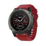For Garmin QuickFit Kalebol 26mm Rhombus Texture Silicone Watch Band(Red)