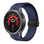 For Samsung Galaxy Watch7 / 6 / 5 Kalebol Concave Folding Magnetic Buckle Silicone Strap(Midnight Blue)