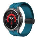 For Samsung Galaxy Watch7 / 6 / 5 Kalebol Concave Folding Magnetic Buckle Silicone Strap(Rock Blue)