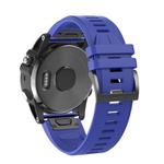 For Garmin QuickFit 22mm Kalebol Plain Texture Silicone Watch Band(Royal Blue)