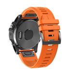 For Garmin QuickFit 22mm Kalebol Plain Texture Silicone Watch Band(Orange)