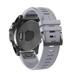 For Garmin QuickFit 22mm Kalebol Plain Texture Silicone Watch Band(Grey)