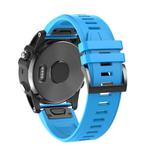 For Garmin QuickFit 22mm Kalebol Plain Texture Silicone Watch Band(Sky Blue)