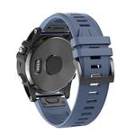 For Garmin QuickFit 26mm Kalebol Plain Texture Silicone Watch Band(Navy Blue)