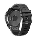 For Garmin QuickFit 26mm Kalebol Plain Texture Silicone Watch Band(Black)
