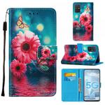 For Samsung Galaxy A51 5G Cross Texture Painting Pattern Horizontal Flip Leather Case with Holder & Card Slots & Wallet & Lanyard(Chrysanthemum)