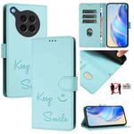 For OPPO Find X8s 5G Smile Embossing RFID Leather Phone Case(Mint Green)