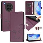 For OPPO Find X8s 5G Smile Embossing RFID Leather Phone Case(Violet)