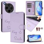 For OPPO Find X8s+ 5G Smile Embossing RFID Leather Phone Case(Light Purple)