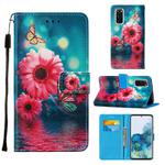 For Samsung Galaxy S20 Cross Texture Painting Pattern Horizontal Flip Leather Case with Holder & Card Slots & Wallet & Lanyard(Chrysanthemum)