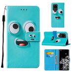 For Samsung Galaxy S20 Ultra Cross Texture Painting Pattern Horizontal Flip Leather Case with Holder & Card Slots & Wallet & Lanyard(Big-eye Monster)