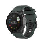 For Garmin QuickFit 22mm Kalebol Two-color Silicone Watch Band(Green Black)