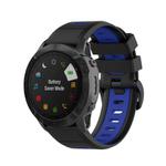 For Garmin QuickFit 20mm Kalebol Two-color Silicone Watch Band(Blue Black)