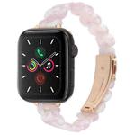 For Apple Watch 46mm / 49mm / 45mm / 44mm Oval Resin Watch Band(Pink Flower)